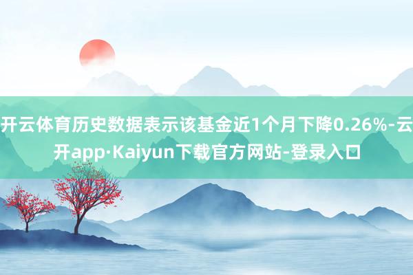 开云体育历史数据表示该基金近1个月下降0.26%-云开app·Kaiyun下载官方网站-登录入口